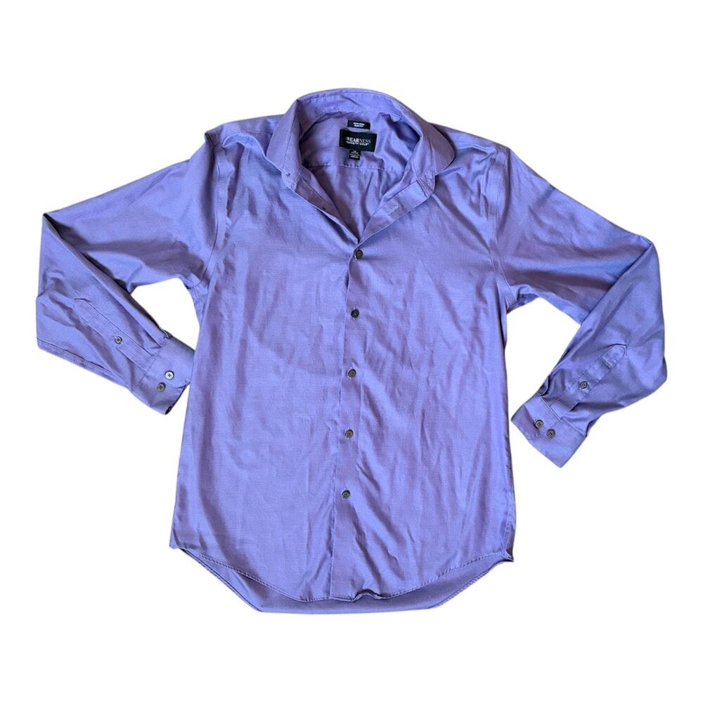 Kenneth Cole Awearness Non-Iron Slim Fit Purple Button Up Dress Shirt- 16 34/35